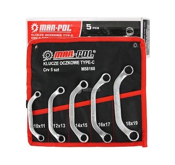 Klíče očkové zahnuté 5ks 10-19mm MAR-POL