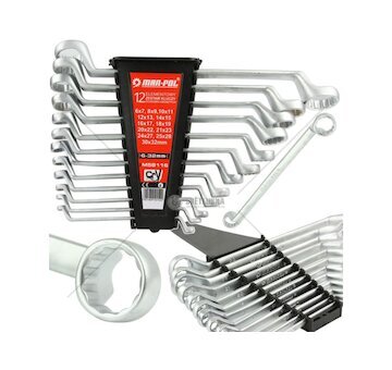 Klíče očkové zahnuté, sada 12ks, 6-32mm MAR-POL