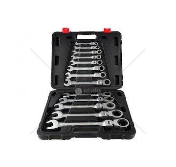 Klíče ráčnové očkoploché s kloubem 13ks 8-32mm KELTIN