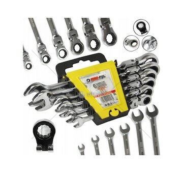 Klíče ráčnové očkoploché s kloubem 6ks 8-17mm MAR-POL