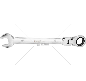 Popis:  Ráčnový klíč. Je vyroben z chrom-vanadiové oceli (CR-V), přičemž použitý chrom zaručuje odolnost oceli proti korozi, oxi