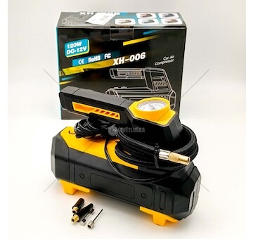 Kompresor 12V/30L/min, baterka, tlakoměr 10bar/atm.