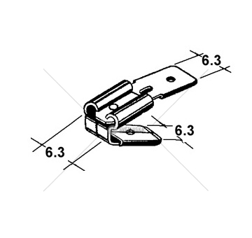 Konektor faston - dutinka 6,3mm s odbočkou, 2x kolík 6,3mm 199939669_A