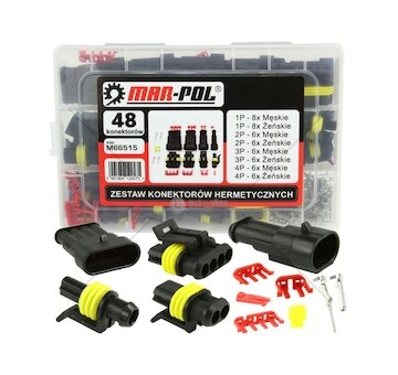 Konektory automobilové vodotěsné, sada 48ks MAR-POL