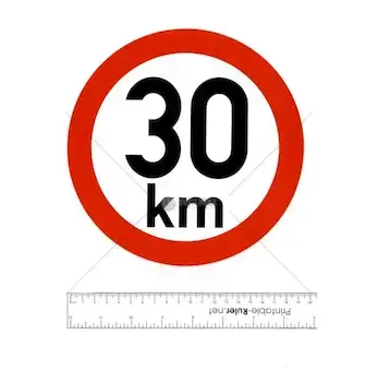Konstrukční rychlost, nejvyšší povolená rychlost | Samolepka 30km