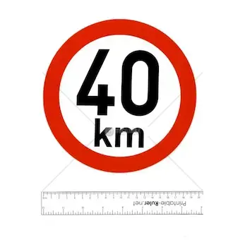 Konstrukční rychlost, nejvyšší povolená rychlost | Samolepka 40km