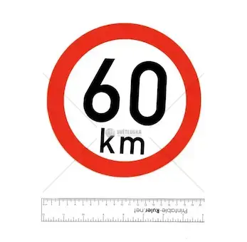 Konstrukční rychlost, nejvyšší povolená rychlost | Samolepka 60km