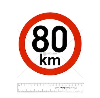 Konstrukční rychlost, nejvyšší povolená rychlost | Samolepka 80km