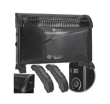 Konvektor s termostatem 2 kW, černý - GEKO