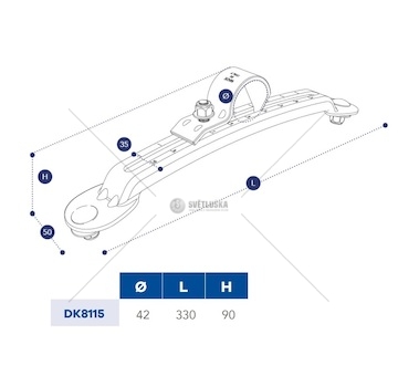 Konzola držáku blatníku stavitelná - pozink, černá 330/pr.42mm domar 0199731_A