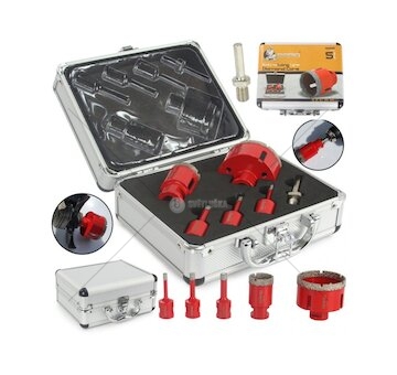 Korunkový vrták diamantový, sada 6ks, 6-68mm MAR-POL