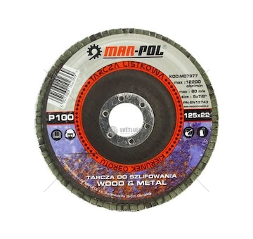 Kotouč brusný lamelový, 125mm, P100 MAR-POL