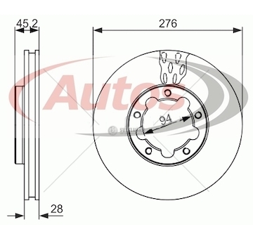 Kotouč brzdový 276x28x45,2 rvi maxity,nissan cabstar 0145677_A