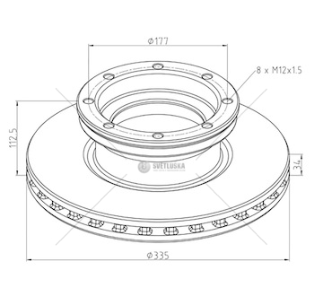 Kotouč brzdový 335x34x112,5 zn mercedes atego 0463241_A