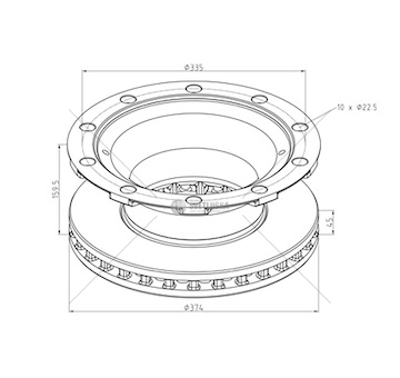 Kotouč brzdový 374x45x159,5 bpw eco plus 3 skh/sb3745 - tsb3709 0206651_A