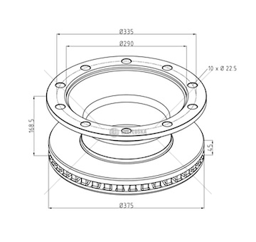 Kotouč brzdový 375x45x168,5 saf, schmitz cargobull 0169039_A