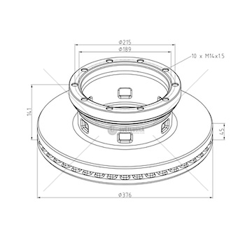 Kotouč brzdový 376x45x141 pn l/p saf b9-19,5