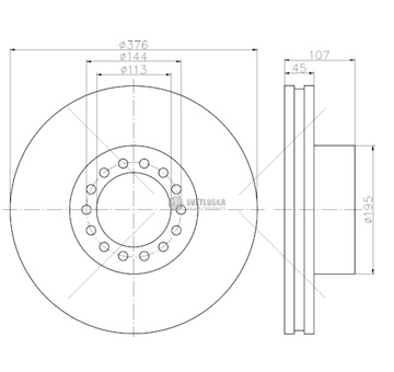 Kotouč brzdový 377x45x107 pn iveco e.cargo iv od 09.2015, zn e.fire od 2006 0221728_A