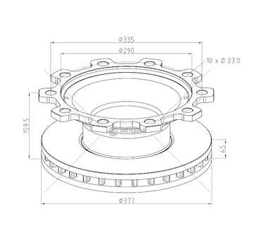Kotouč brzdový 377x45x160 bpw sb600 skh,skhb,shzf 9010 eco plus  0064052_A