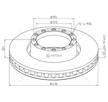 Kotouč brzdový 430x50x101 pn/zn iveco e.star, e.cargo, e.tech 0066383_A