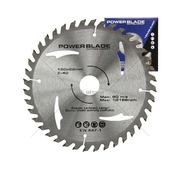 Kotouč pilový s SK plátky (vidiový), 150x40Tx22,2mm POWER BLADE