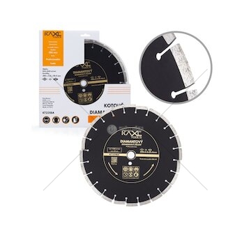 Kotouč řezný diamantový na asfalt, beton, dlaždice 350mm KAXL