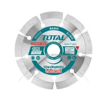Kotouč řezný diamantový segmentový, 230x22,2mm, suché i mokré řezání, TOTAL