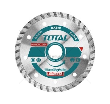 Kotouč řezný diamantový turbo, 115x22,2mm, suché i mokré řezání, TOTAL