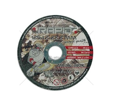 Kotouč řezný na kov, nerez, 125x1,2x22,2mm RAPID
