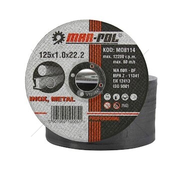 Kotouč řezný na ocel, nerez, 125x1,0x22,2mm MAR-POL