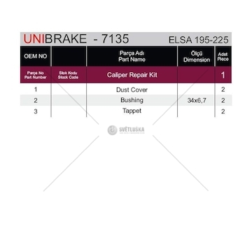 KPL.NAPR.ZACISKU HAM. MERITOR ELSA195/22 UNIBRAKE UNB7135