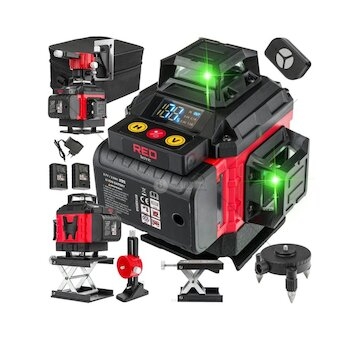 Křížový laser 360° samonivelační, 4D, zelený RED TECHNIC