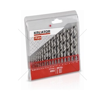 KRT012003 - 19 ks HSS Vrtáků do kovu 1-10 mm KREATOR