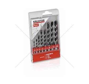 KRT012402 - 8 ks Vrtáků do betonu SET 3-10 mm KREATOR