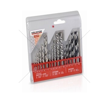 KRT012502 - 16 ks Vrtáků SET - kov, kámen, dřevo KREATOR