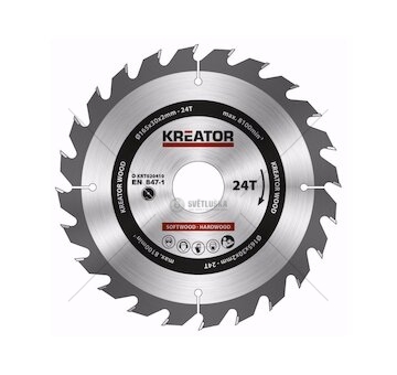 KRT020410 - Pilový kotouč na dřevo 165mm, 24T KREATOR