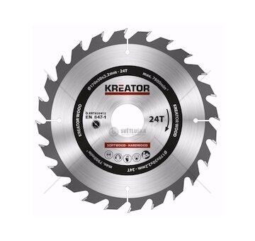 KRT020412 - Pilový kotouč na dřevo 170mm, 24T KREATOR