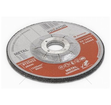 KRT070320 Brusný kotouč Ocel 125x6,0x22mm 2+1 (3ks) KREATOR