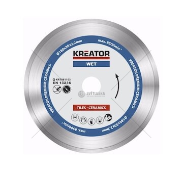 KRT081103  Diamantový kotouč celoobvodový 180mm PREMIUM KREATOR