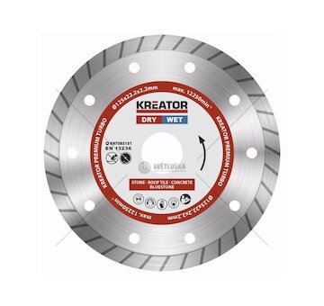 KRT083101 - Diamantový kotouč celoobvodový 125mm PREMIUM TURBO KREATOR