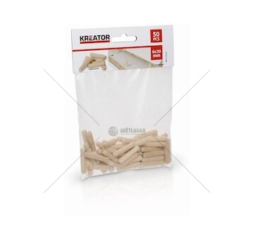 KRT110101 - Truhlářské kolíčky 6 x 30 mm (50 ks) KREATOR