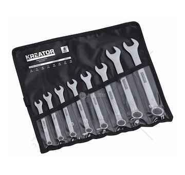 KRT500011 - Sada klíčů očko/otevřený 8-19mm 8ks v kapse KREATOR