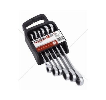 KRT500013 - Sada klíčů otevřený/očko-ráčnový 6ks KREATOR