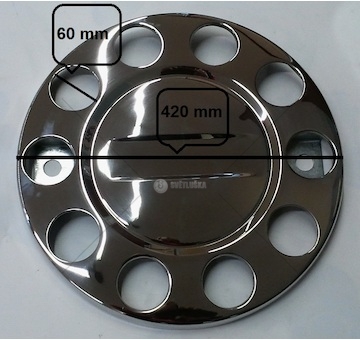 Kryt kola 22,5 / 10 děr chrom 420/60 plný