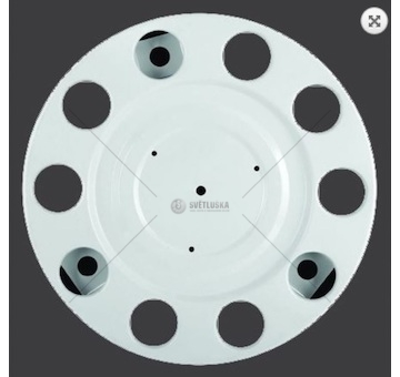 Kryt kola 22,5 bílý 10-děr upevnění na 3-šrouby OCEL