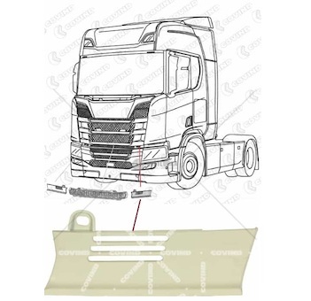 Kryt střední masky kabiny l scania l,p,g,r,s, euro 6 od 2017 0293745_A