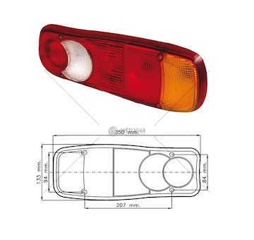 Kryt zadní svítilny 5-dílný 350x133  l/p rvi midlum, daf lf45,lf55, avia 0065249_A