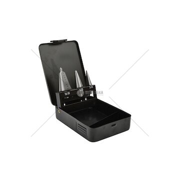Kuželovité vrtáky 3–30 mm, sada 3 ks, plechový box - GEKO