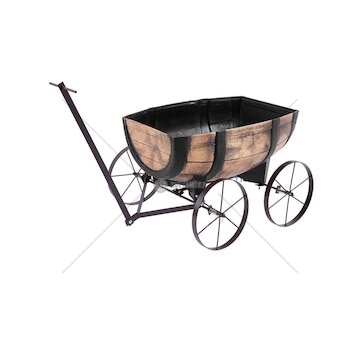 Květináč Woodeff whiskey barel wagon, 41,5x29x19cm