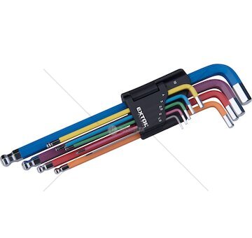 L-klíče IMBUS prodloužené s kuličkou 1,5–10 mm sada 9 ks - EXTOL PREMIUM